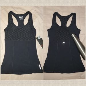 Tank Top, Build in Bra - Black, Workout, Elastic